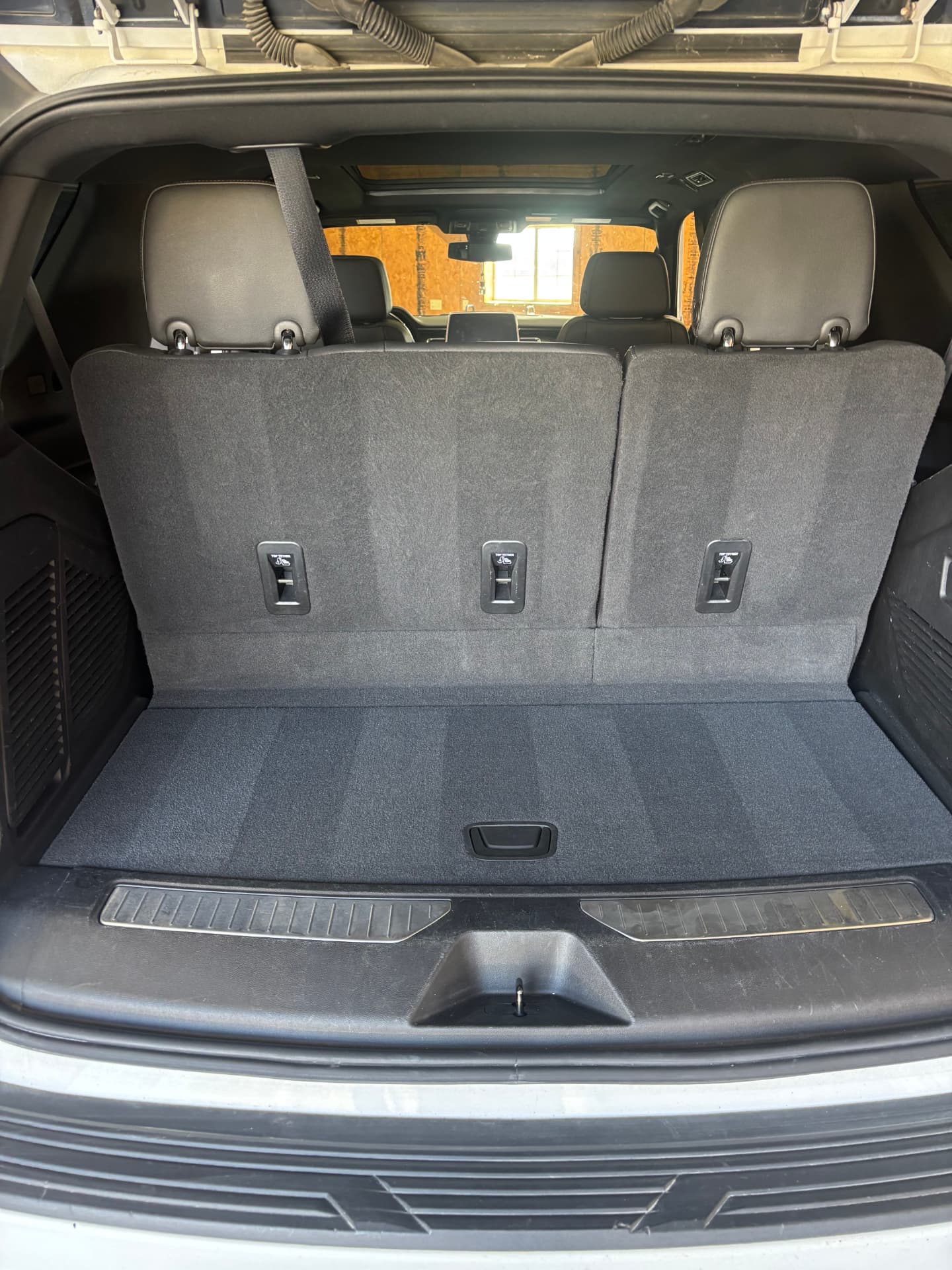 Clean SUV interior with detailed upholstery and a spotless finish